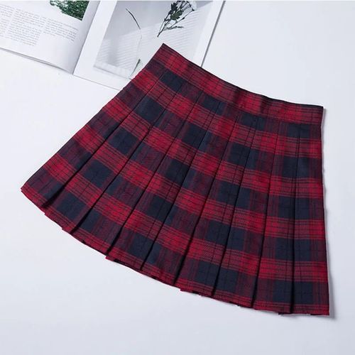Jupe Plissée À Carreaux De Style Preppy Pour Femme,Uniforme Taille Haute Chic,Brev,Harajuku