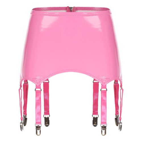 Wetlook-Porte-Jarretelles En Cuir Latex Pour Femmes,Jupe Crayon,Bretelles,Mini Jupe Avec Clips,Vêtements De Carnaval Sexy,Fête Rave