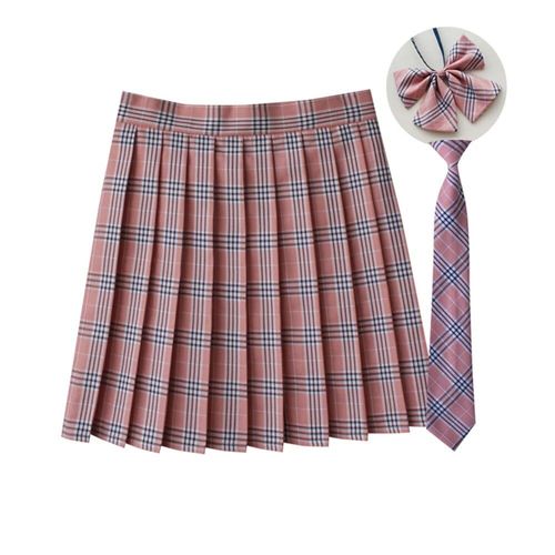 Jupe Plissée À Carreaux 35 Couleurs,Uniforme De L'école Japonaise Preppy A-Ligne,Rs185