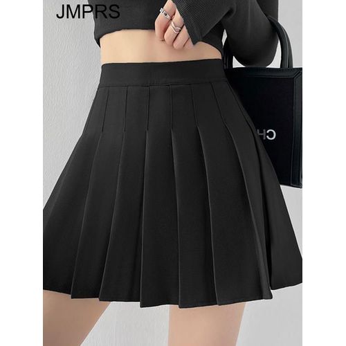Jmprs-Mini Jupe Plissée Taille Haute Pour Femme,Vêtement D'été Slim,Ligne A,À Lèvent,À La Mode,Blanc,Pour Écolières