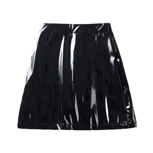 Moukyun-Mini Jupe Taille Haute En Cuir Latex Noir Pour Femme,Jupes Crayon Skinny,Jupes Courtes Sexy,Jupes De Bureau Coréennes Pour Dames,Pu