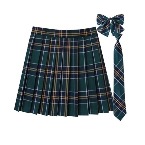 Jupe Plissée À Carreaux 35 Couleurs,Uniforme De L'école Japonaise Preppy A-Ligne,Rs185