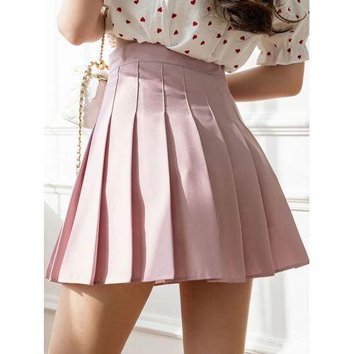 Zopastels-Mini Jupes Plissées Pour Femmes,Jupes Taille Haute,Fermeture Éclair,Mode Étudiante,Ligne A,Été,Blanc,Noir,Phtaljk,2023
