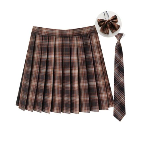 Jupe Plissée À Carreaux 35 Couleurs,Uniforme De L'école Japonaise Preppy A-Ligne,Rs185