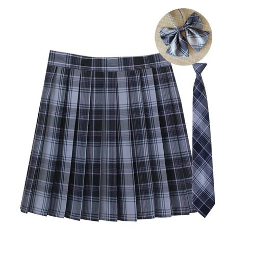Jupe Plissée À Carreaux 35 Couleurs,Uniforme De L'école Japonaise Preppy A-Ligne,Rs185