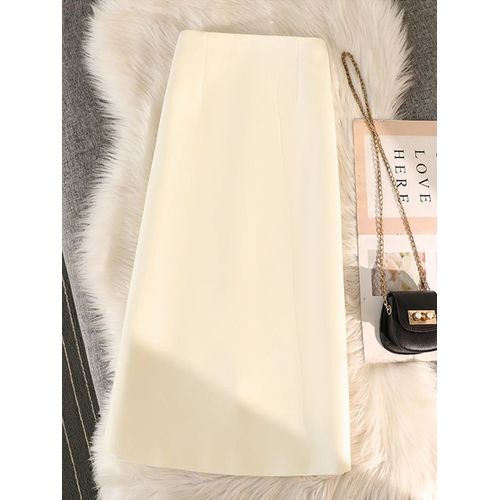 Jupes Crayon Mi-Longues Taille Haute Pour Femmes Avec Fente Arrière,Élégante,Droite,Bureau,Dame,Haute Qualité,Nouvelle Marque,Mode,2024