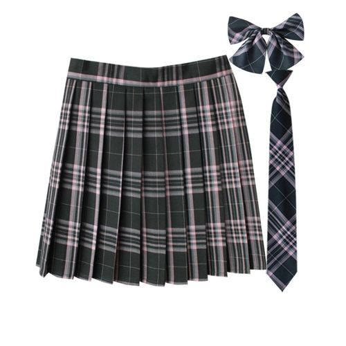 Jupe Plissée À Carreaux 35 Couleurs,Uniforme De L'école Japonaise Preppy A-Ligne,Rs185