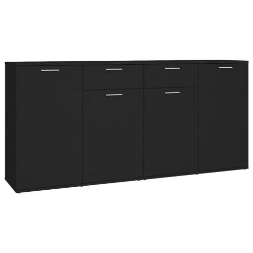 Vidaxl Buffet Noir 160x36x75 Cm Aggloméré