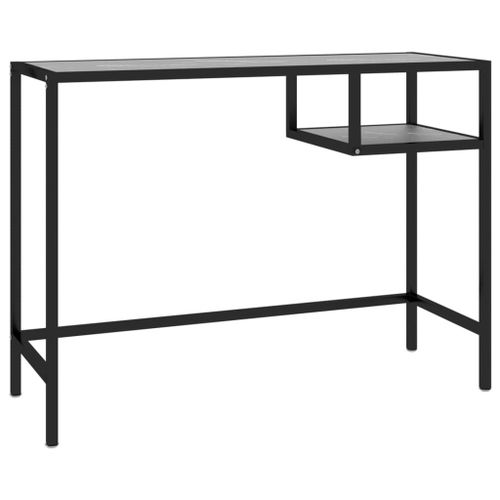 Vidaxl Bureau D'ordinateur Marbre Noir 100x36x74 Cm Verre Trempé