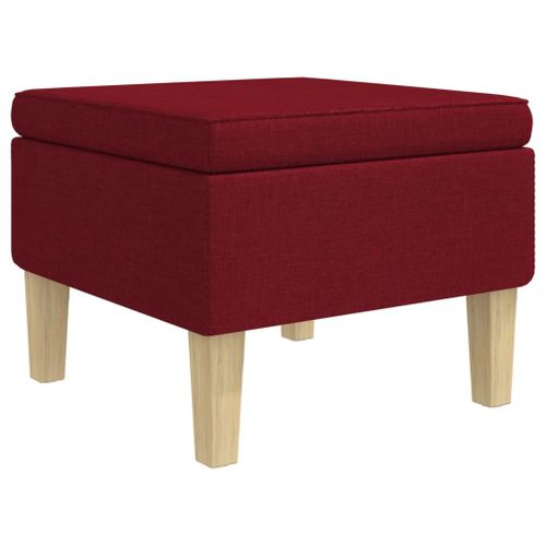 Vidaxl Tabouret Avec Pieds En Bois Rouge Bordeaux Tissu