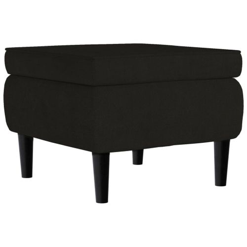 Vidaxl Tabouret Avec Pieds En Bois Noir Velours