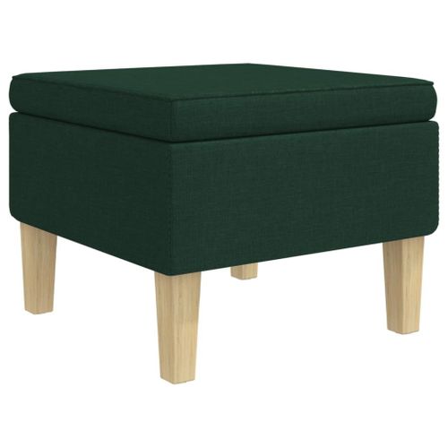 Vidaxl Tabouret Avec Pieds En Bois Vert Foncé Tissu