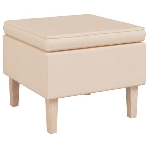 Vidaxl Tabouret Avec Pieds En Bois Crème Tissu