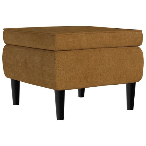 Vidaxl Tabouret Avec Pieds En Bois Marron Velours