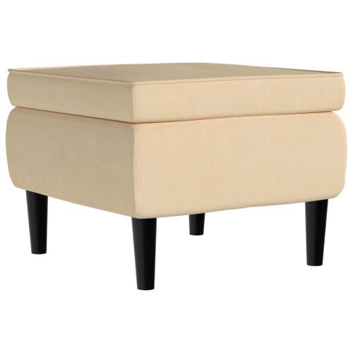 Vidaxl Tabouret Avec Pieds En Bois Crème Velours