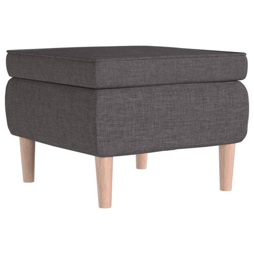 Vidaxl Tabouret Avec Pieds En Bois Gris Foncé Tissu
