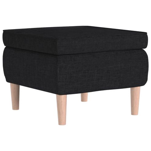 Vidaxl Tabouret Avec Pieds En Bois Noir Tissu