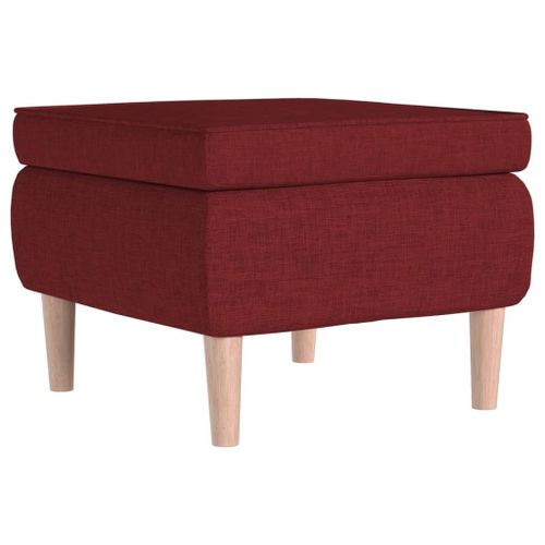 Vidaxl Tabouret Avec Pieds En Bois Rouge Bordeaux Tissu