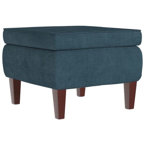 Vidaxl Tabouret Avec Pieds En Bois Bleu Velours