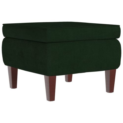 Vidaxl Tabouret Avec Pieds En Bois Vert Foncé Velours