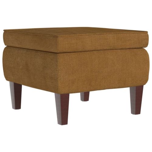 Vidaxl Tabouret Avec Pieds En Bois Marron Velours