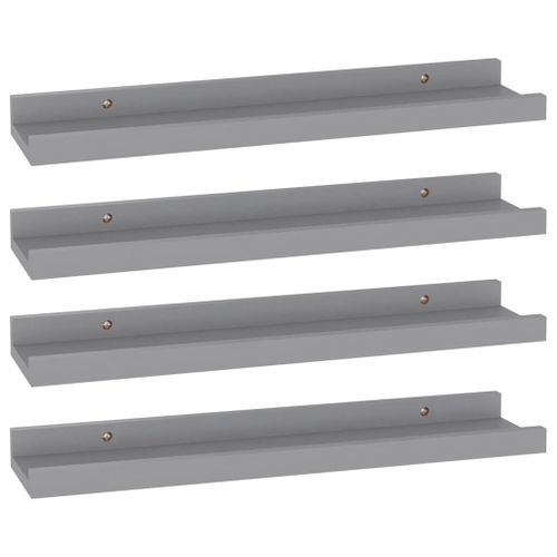 Vidaxl Étagères Murales 4 Pcs Gris 40x9x3 Cm