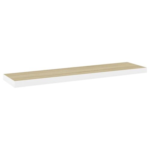 Vidaxl Etagère Flottante Murale Chêne Et Blanc 120x23,5x3,8 Cm Mdf
