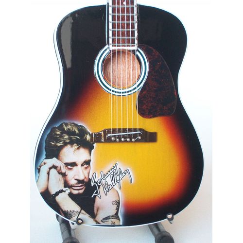 Guitare Miniature Style Acoustique Hommage À Johnny Hallyday
