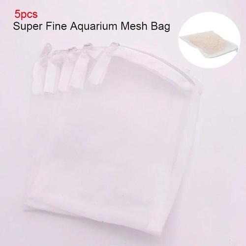 Sac Filtrant en Maille Noir/Blanc,5 Pièces,pour Aquarium,Étang,BesBall,Média Carbone,Ammoniac,Poisson,Précieux,Isolation,Accessoires - Type Fine Mesh Bag 5pcs-16x22cm