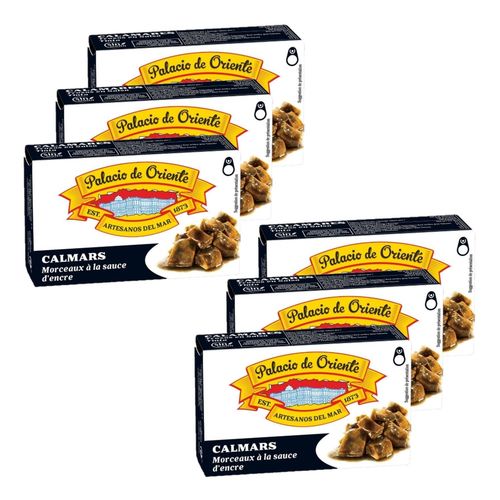 Lot 6x Calamars À L'encre Boîte 115g Palacio De Oriente - Boîte 115g
