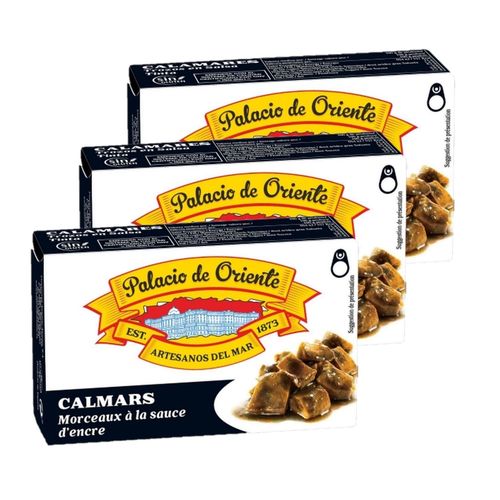 Lot 3x Calamars À L'encre Boîte 115g Palacio De Oriente - Boîte 115g