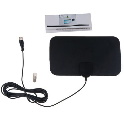Smart Antenne TV Numérique DVB-T2 4K 1080P HDTV 50 Miles Signal Récepteur Collant Doux NikAntenne TV 20dBI avec Amplificateur - Type Black