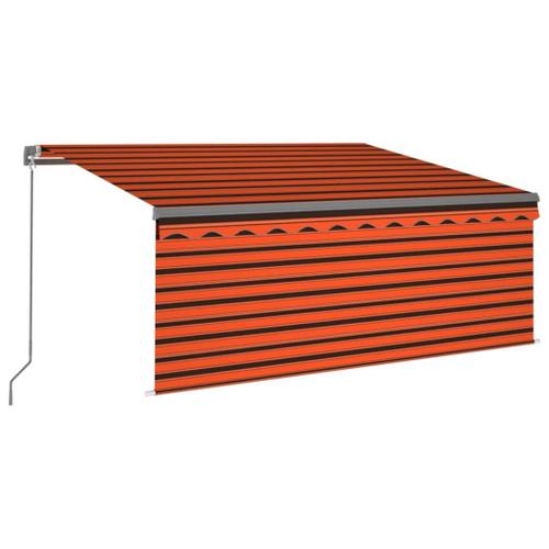 Vidaxl Auvent Rétractable Manuel Avec Store 3x2,5 M Orange Et Marron