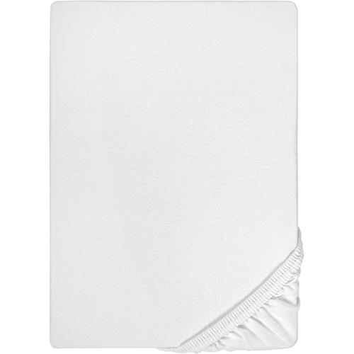 0077866 Drap-Housse Élastique En Jersey (Hauteur Du Matelas .25 Cm) 1x 90x190 Cm - 100x220 Cm, Blanc