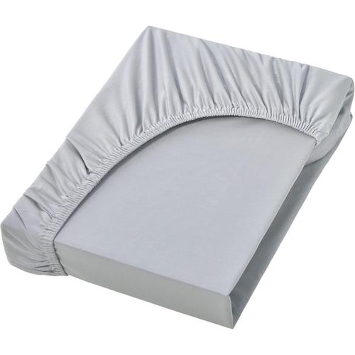 Drap-Housse En Microfibre Pour Lit À Sommier Tapissier Et Pour Lit À Eau - 200 X 220 Cm - Hauteur De Bonnet 40 Cm - 200 X 220 Cm - 100 % Polyester - Argenté/Gris Clair