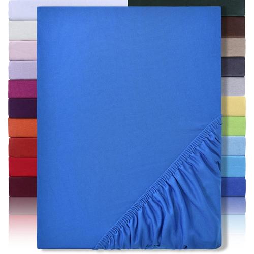 Drap-Housse En Microfibre Pour Lit À Sommier Tapissier Et Pour Lit À Eau - 200 X 220 Cm - Hauteur De Bonnet 40 Cm - 200 X 220 Cm - 100 % Polyester - Bleu Roi