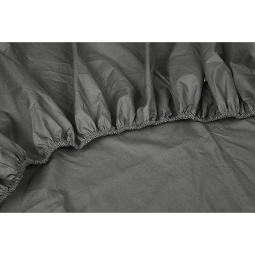 Three Lilies Shizu Drap-Housse En Percale Pour Surmatelas À Sommier Tapissier 12 Cm, Anthracite, 180 X 200 Cm