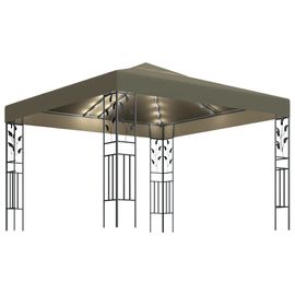 Vidaxl Tonnelle Avec Guirlande Lumineuse À Led 3x3 M Taupe