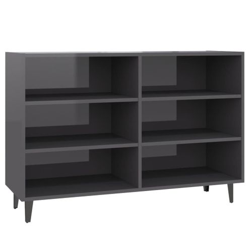 Vidaxl Buffet Gris Brillant 103,5x35x70 Cm Aggloméré