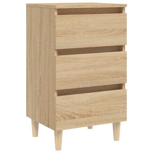 Vidaxl Table De Chevet Avec Pieds En Bois Chêne Sonoma 40x35x69 Cm