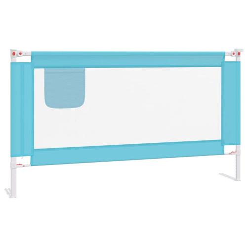 Vidaxl Barrière De Sécurité De Lit D'enfant Bleu 150x25 Cm Tissu