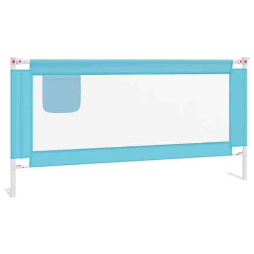 Vidaxl Barrière De Sécurité De Lit D'enfant Bleu 180x25 Cm Tissu