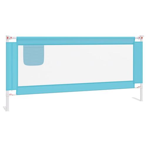 Vidaxl Barrière De Sécurité De Lit D'enfant Bleu 200x25 Cm Tissu