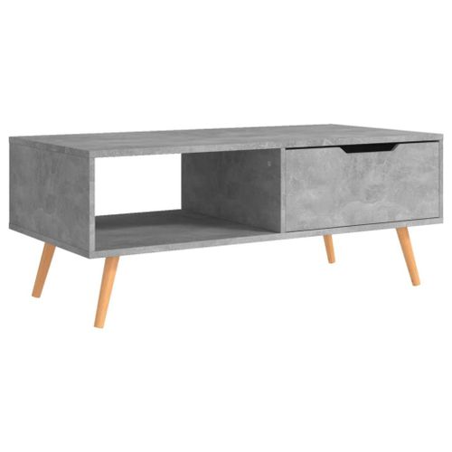 Vidaxl Table Basse Gris Béton 100x49,5x43 Cm Aggloméré