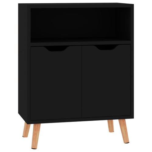 Vidaxl Buffet Noir 60x30x72 Cm Bois D'ingénierie