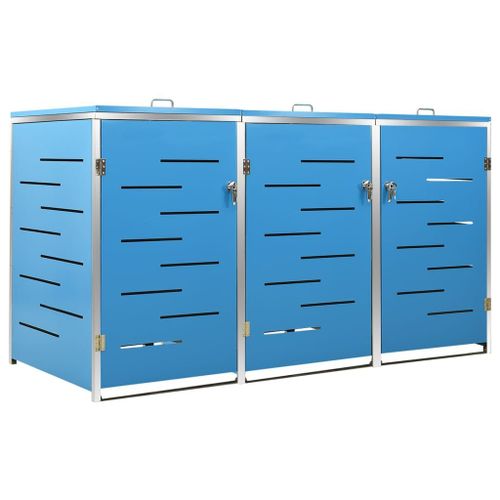 vidaXL Abri pour trois poubelles 207x77,5x112,5 cm Inox