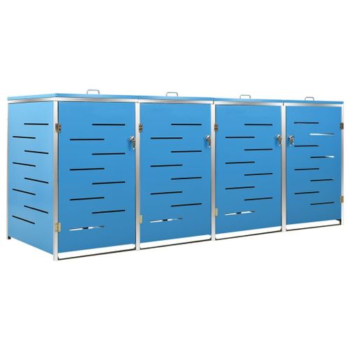 vidaXL Abri pour quatre poubelles 276,5x77,5x112,5 cm Inox