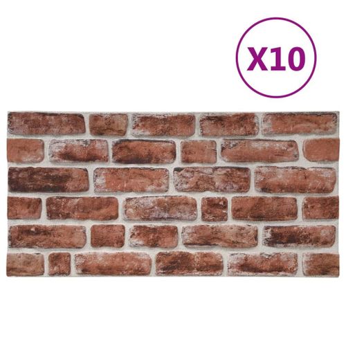 VidaXL Panneaux muraux 3D design brique marron foncé 10 pcs EPS
