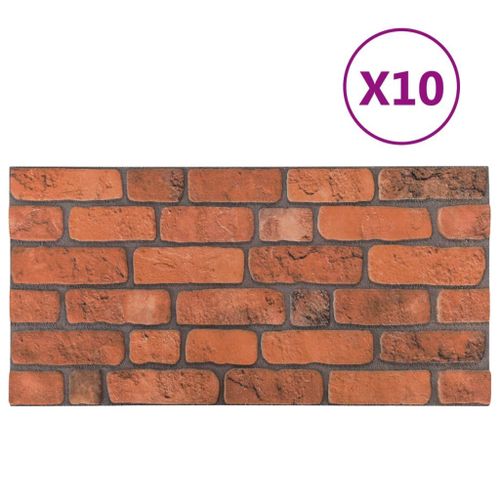 VidaXL Panneaux muraux 3D au design de brique terre cuite 10 pcs EPS