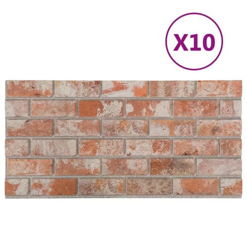 VidaXL Panneaux muraux 3D avec design de brique rouge 10 pcs EPS